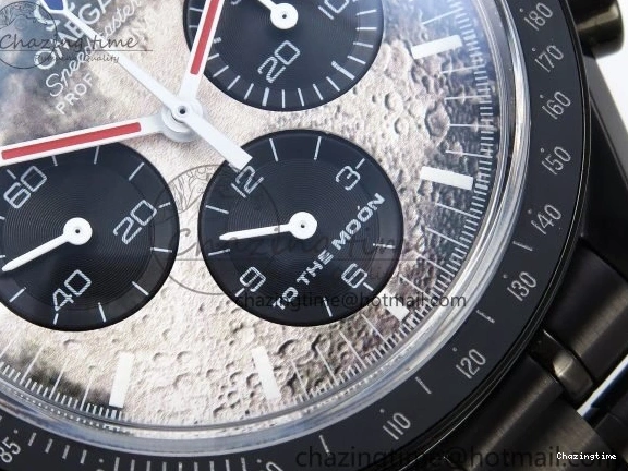 0413 Speedmaster Black Benom PVD Moon RMF Best Edition on PVD Bracelet Lemania HW WrinkleFree 7727